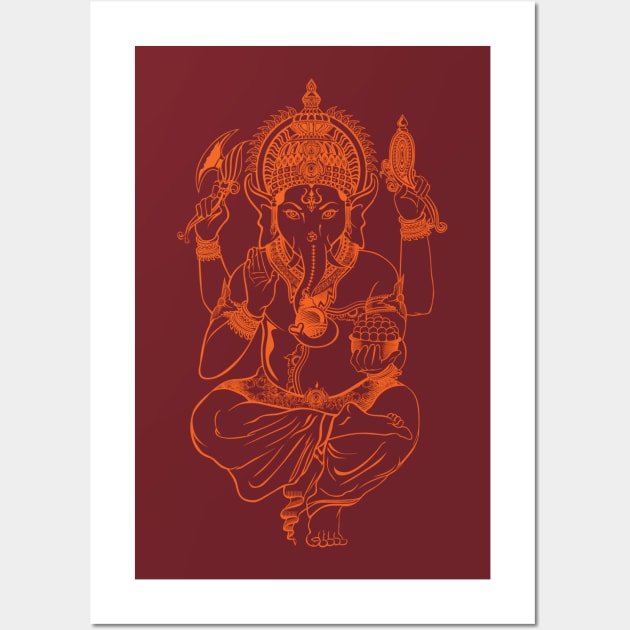 Ganesha, elephant-headed Hindu god of beginnings! 2 Wall Art by x3rohour